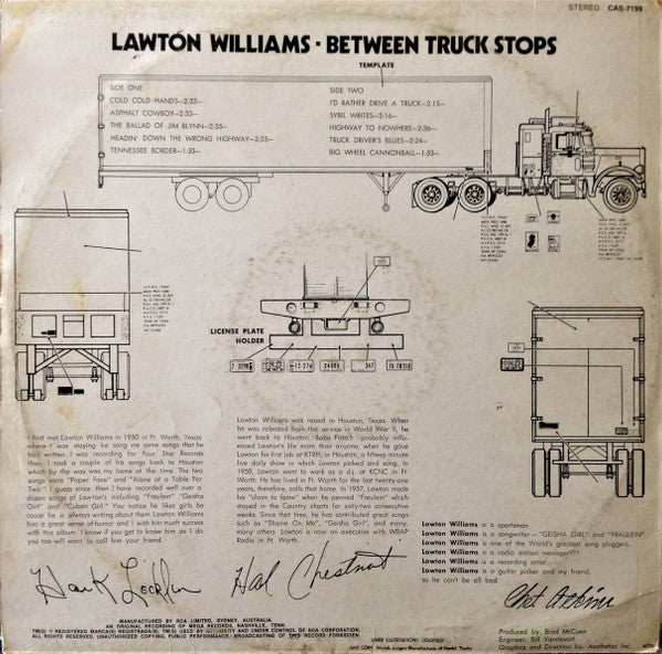 Lawton Williams : Between Truck Stops (LP)