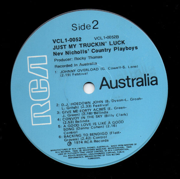 Nev Nicholls & His Country Playboys* : Just My Truckin' Luck (LP)