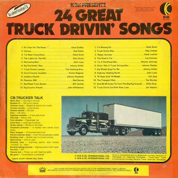Various : 24 Great Truck Drivin' Songs (LP, Comp)