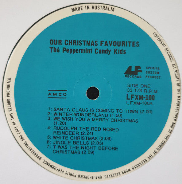 The Peppermint Kandy Kids : Our Christmas Favourites (LP, Album, Gat)