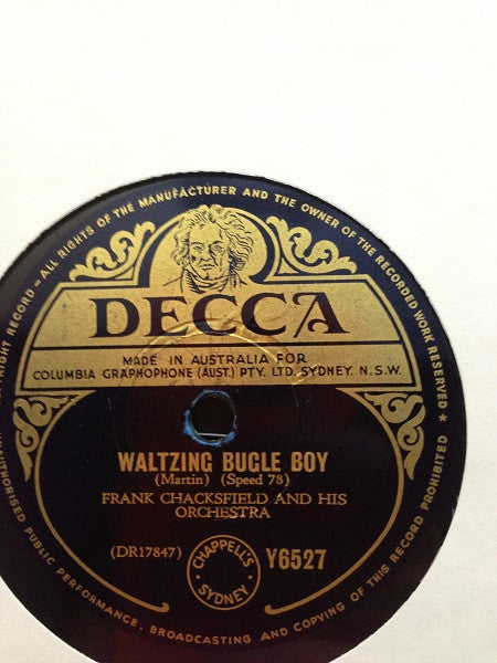 Frank Chacksfield & His Orchestra : Waltzing Bugle Boy / Ebb Tide (Shellac, 10")