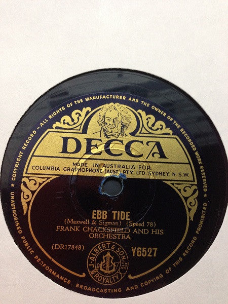 Frank Chacksfield & His Orchestra : Waltzing Bugle Boy / Ebb Tide (Shellac, 10")