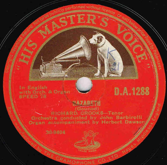 Richard Crooks (2) : Nazareth / The Rosary (Shellac, 10")