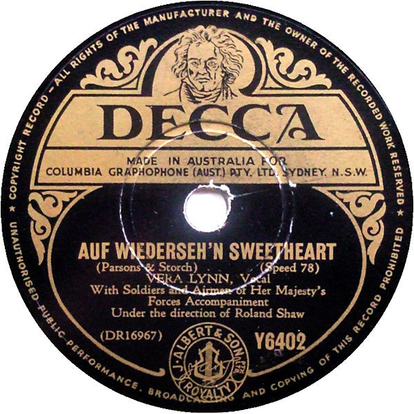 Vera Lynn : Auf Wiederseh'n Sweetheart / The Parting Song (Shellac, 10")