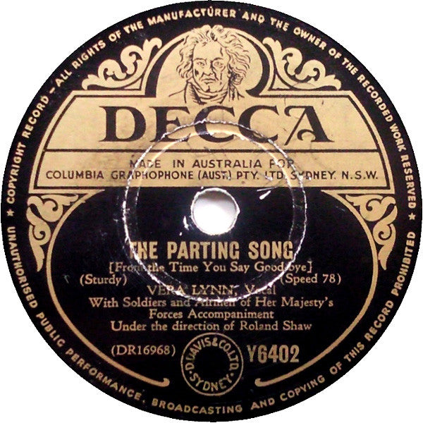 Vera Lynn : Auf Wiederseh'n Sweetheart / The Parting Song (Shellac, 10")