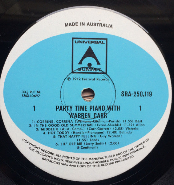 Warren Carr (2) : Party Time Piano (LP, Album)