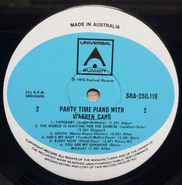 Warren Carr (2) : Party Time Piano (LP, Album)