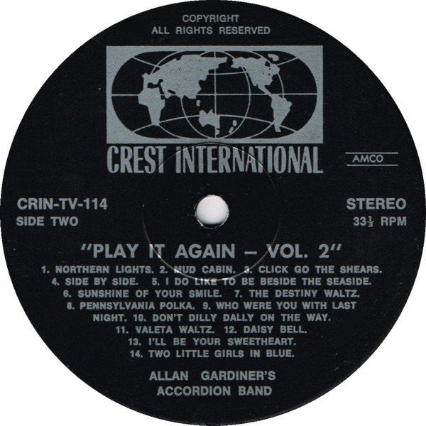 Allan Gardiner's Accordion Band* : Play It Again Volume 2 (LP)