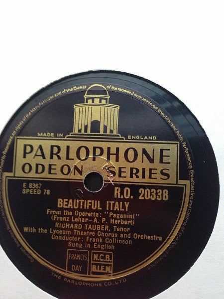 Richard Tauber : Girls Were Made To Love And Kiss / Beautiful Italy (Shellac, 10")