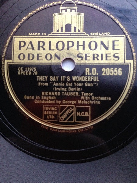 Richard Tauber : Oh, What A Beautiful Mornin' / They Say It's Wonderful (Shellac, 10")