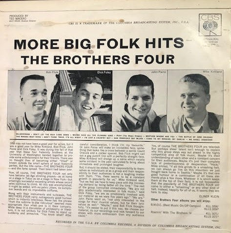 The Brothers Four : More Big Folk Hits (LP, Album, Mono)