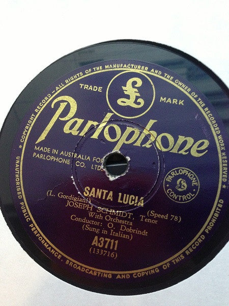 Joseph Schmidt : Mattinata / Santa Lucia (Shellac, 10")