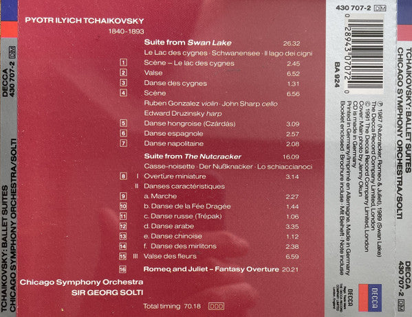 Pyotr Ilyich Tchaikovsky / Chicago Symphony Orchestra / Georg Solti : Ballet Suites (CD, Comp)