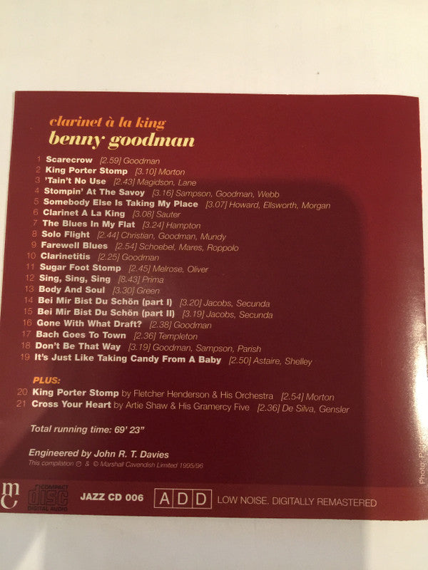 Benny Goodman : Clarinet À La King (CD, Comp, RM)