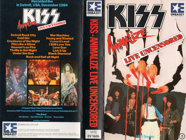 Kiss : Animalize Live Uncensored (VHS, PAL)