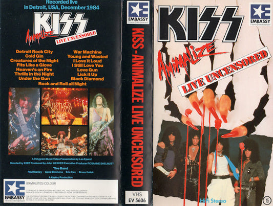 Kiss : Animalize Live Uncensored (VHS, PAL)