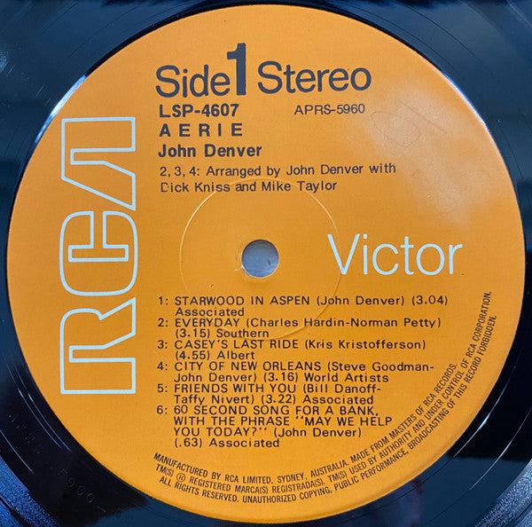 John Denver : Aerie (LP, Album)
