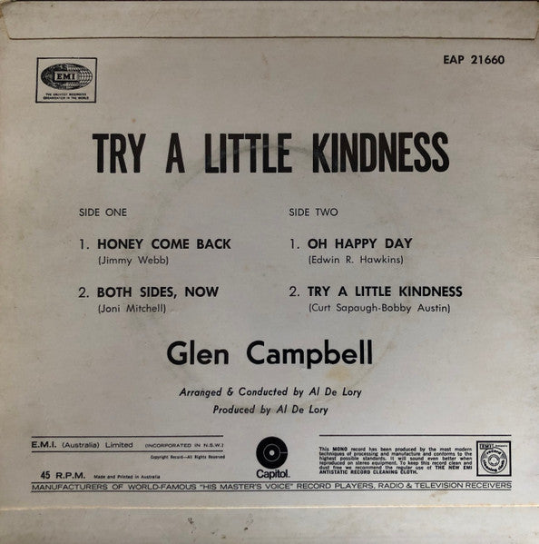 Glen Campbell : Try A Little Kindness (7", EP)