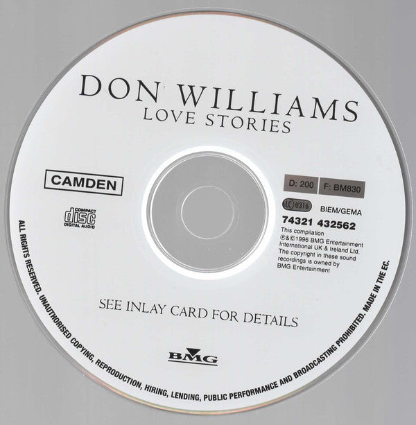 Don Williams (2) : Love Stories (CD, Comp)
