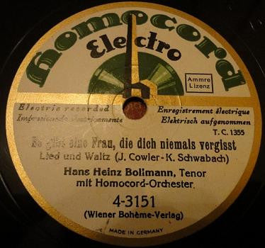 Hans Heinz Bollmann : Es Gibt Eine Frau, Die Dich Niemals Vergisst / Mutterl-Lied (Shellac, 10")