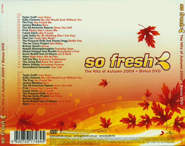 Various : So Fresh (The Hits Of Autumn 2009 + Bonus DVD) (CD, Comp + DVD-V, Comp, PAL)