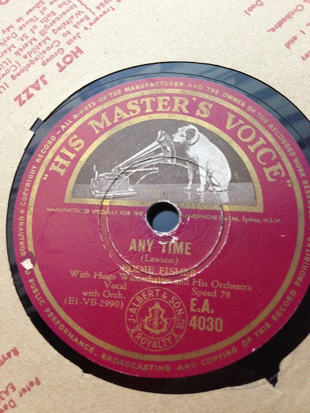 Eddie Fisher : Any Time / Tell Me Why (Shellac, 10")