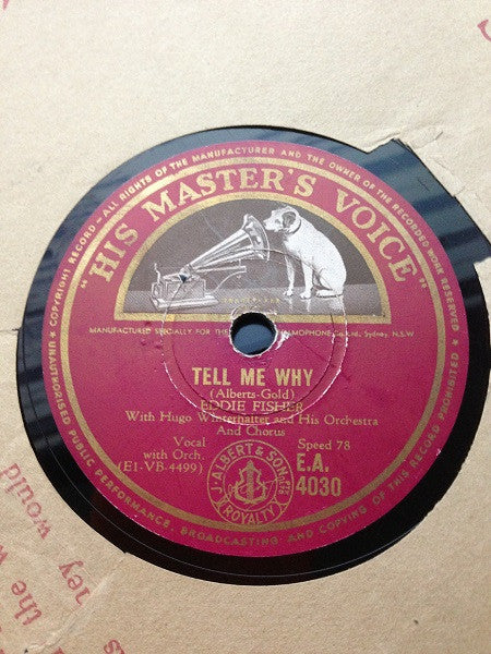 Eddie Fisher : Any Time / Tell Me Why (Shellac, 10")