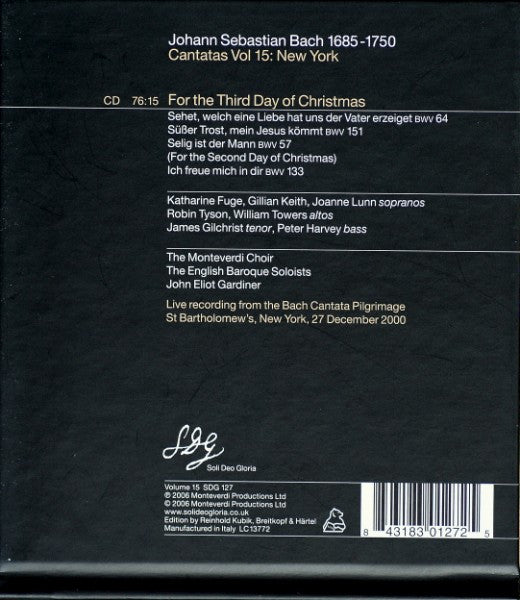 Bach*, Gardiner* : Cantatas Vol. 15 : New York (CD, Album)