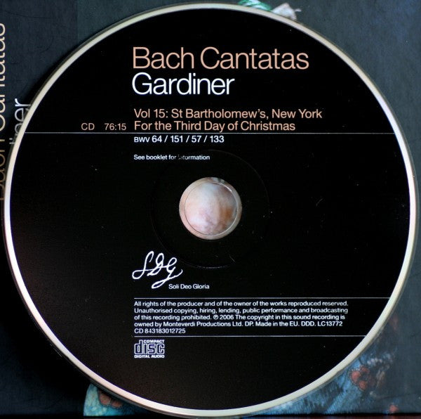 Bach*, Gardiner* : Cantatas Vol. 15 : New York (CD, Album)