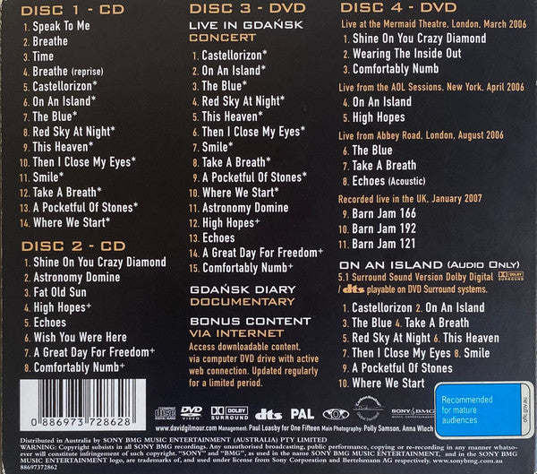 David Gilmour : Live In Gdańsk (2xCD, Album + 2xDVD-V, Multichannel, PAL, Reg)