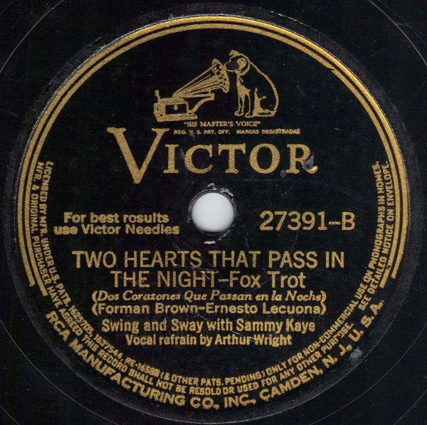 Swing And Sway With Sammy Kaye : Daddy / Two Hearts That Pass In The Night (Shellac, 10")