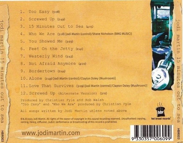 Jodi Martin : 15 Minutes Out To Sea (CD, Album)