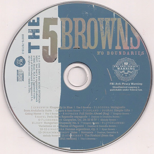 The 5 Browns : No Boundaries (CD, Album)