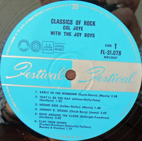 Col Joye And The Joy Boys : Classics Of Rock (LP, Album)