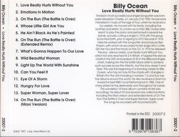 Billy Ocean : Love Really Hurts Without You (CD, Comp, RE, RM)