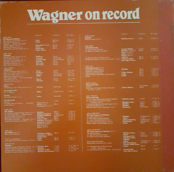 Richard Wagner : Wagner On Record 1926-1942 (7xLP, Comp, Mono + Box)