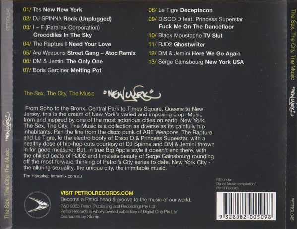 Various : New York - The Sex, The City, The Music (CD, Comp)