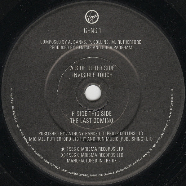 Genesis : Invisible Touch (7", Single)