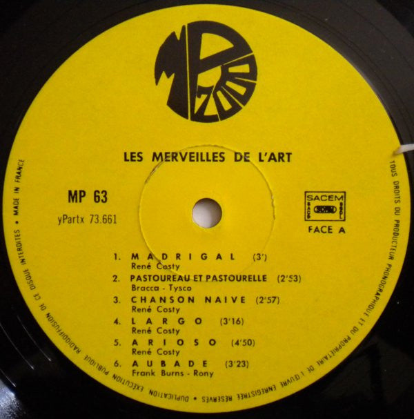 René Costy : Les Merveilles De L'Art (LP)