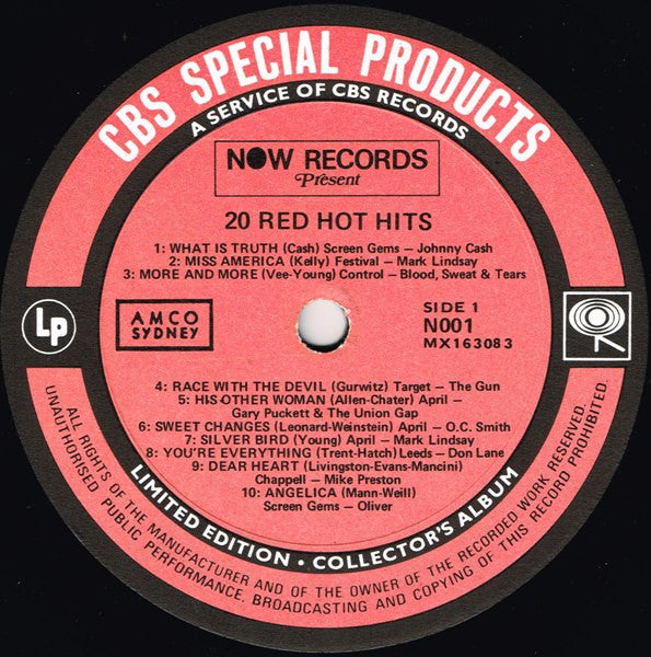 Various : 20 Red Hot Hits (LP, Comp, Ltd)