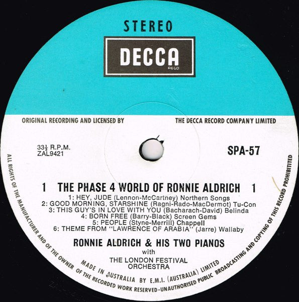 Ronnie Aldrich : The Phase 4 World Of Ronnie Aldrich (LP, Comp)