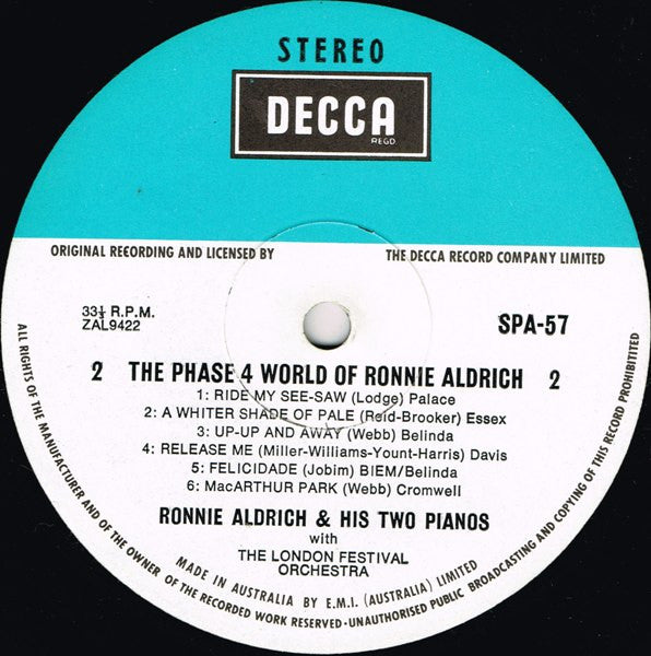 Ronnie Aldrich : The Phase 4 World Of Ronnie Aldrich (LP, Comp)