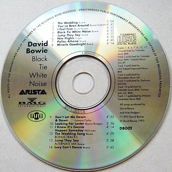 David Bowie : Black Tie White Noise (CD, Album, Promo)