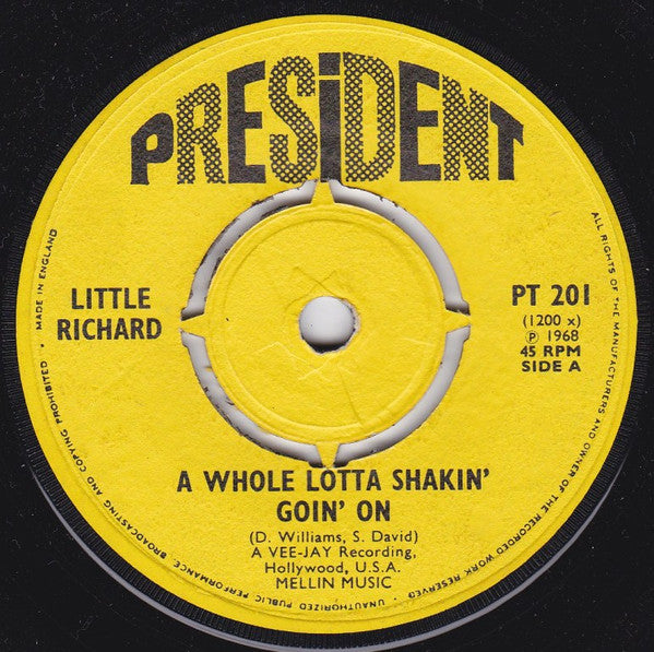 Little Richard : A Whole Lotta Shakin' Goin' On (7", Single)
