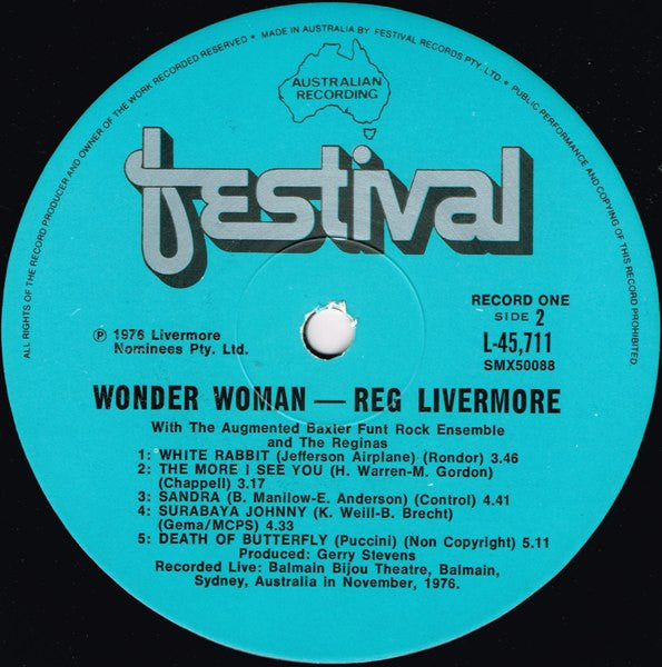 Reg Livermore : Wonder Woman (2xLP, Album)