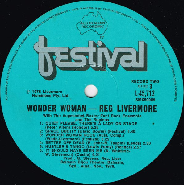 Reg Livermore : Wonder Woman (2xLP, Album)