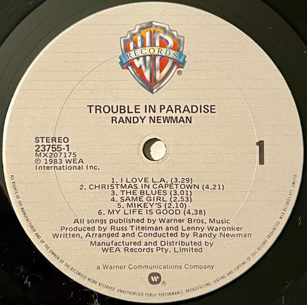 Randy Newman : Trouble In Paradise (LP, Album)