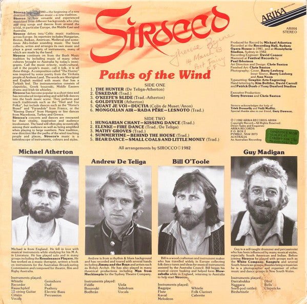 Sirocco (4) : Paths Of The Wind (LP, Album)