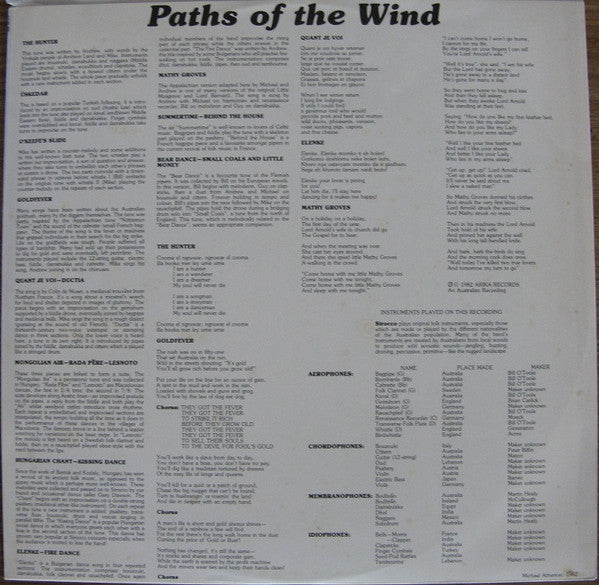 Sirocco (4) : Paths Of The Wind (LP, Album)