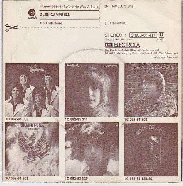 Glen Campbell : I Knew Jesus (Before He Was A Star) (7")